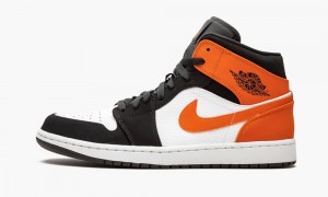Nike Air Jordan 1 Mid 'Shattered Backboard' Miesten Kengät Mustat Valkoinen Oranssi | 528LPHYNI