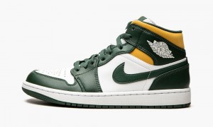 Nike Air Jordan 1 Mid 'Sonics' Miesten Kengät Vihreä Valkoinen | 963ANECWM