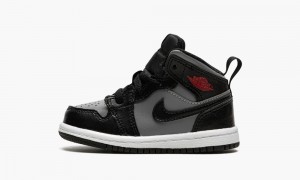 Nike Air Jordan 1 Mid (TD) Lasten Kengät Mustat Punainen Harmaat | 384WBGHKU