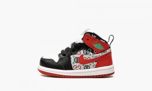 Nike Air Jordan 1 Mid TD 'Ugly Christmas Villa' Lasten Kengät Valkoinen Punainen Mustat | 580SPWCAO