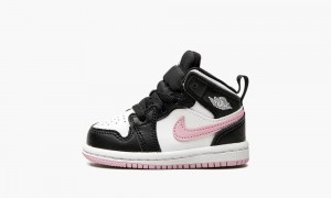 Nike Air Jordan 1 Mid TD 'White / Light Arctic Pink' Lasten Kengät Mustat Valkoinen | 364YNGFJC
