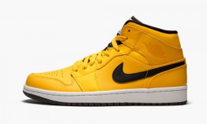 Nike Air Jordan 1 Mid 'Taxi Yellow' Miesten Kengät Kultaiset Mustat Valkoinen | 897PWMDUC