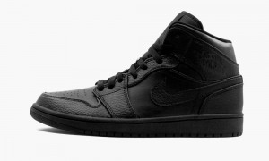 Nike Air Jordan 1 Mid 'Triple Black' Miesten Kengät Mustat | 875HPDMIC
