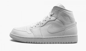 Nike Air Jordan 1 Mid 'Triple White' Miesten Kengät Valkoinen | 134GZPTES