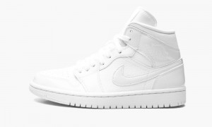 Nike Air Jordan 1 Mid 'Triple White' Naisten Kengät Valkoinen | 903IKCEDN
