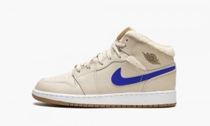Nike Air Jordan 1 Mid UTL GS 'Fleece' Lasten Kengät Valkoinen Sininen | 564EMLWGB