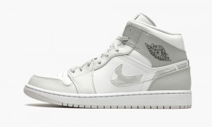 Nike Air Jordan 1 Mid 'White Camo' Miesten Kengät Valkoinen Harmaat | 671MHRJKT