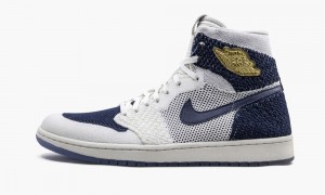 Nike Air Jordan 1 Retro HI Flyknit 'Derek Jeter - RE2PECT' Miesten Kengät Laivastonsininen Metal | 739QKOILU