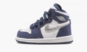 Nike Air Jordan 1 Retro High CO.JP 'Midnight Navy' Lasten Kengät Valkoinen Metal Hopea | 069RCABHL