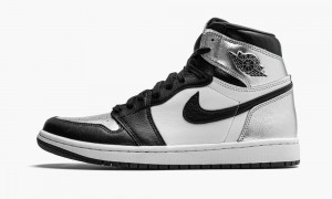 Nike Air Jordan 1 Retro High OG WM 'Silver Varvas' Naisten Kengät Mustat Metal Hopea Valkoinen | 675IZSLWJ