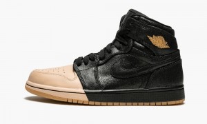 Nike Air Jordan 1 Retro High P Naisten Kengät Mustat Metal Kultaiset | 154LHOBIC