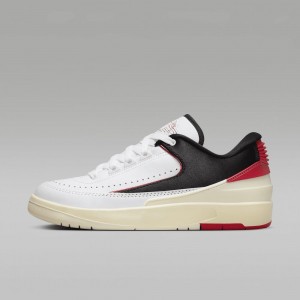 Nike Air Jordan 2 Low "Black Satin" Naisten Kengät Valkoinen Mustat Punainen | 269ESWONH