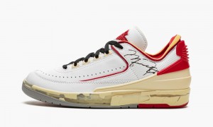 Nike Air Jordan 2 Low OG SP 'Off-White - Chicago' Miesten Kengät Valkoinen Mustat Punainen | 758TSQZKH
