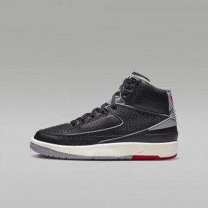 Nike Air Jordan 2 Retro Lasten Kengät Mustat Punainen Harmaat | 567MQBSNJ