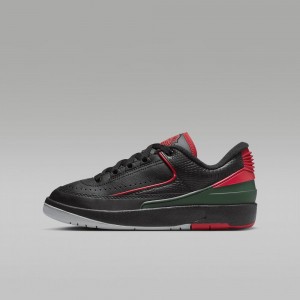 Nike Air Jordan 2 Retro Low Lasten Kengät Mustat Harmaat Punainen | 981FQTJXU