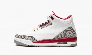 Nike Air Jordan 3 GS 'Cardinal' Lasten Kengät Valkoinen Syvä Keltainen Punainen | 783IENZSG