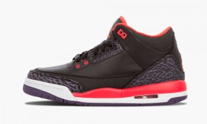 Nike Air Jordan 3 Retro (GS) 'Crimson' Lasten Kengät Mustat | 951UPJIXR