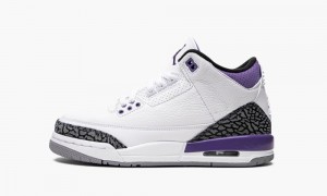Nike Air Jordan 3 Retro GS 'Dark Iris' Lasten Kengät Valkoinen Mustat | 564BDVRJO