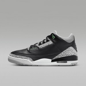 Nike Air Jordan 3 Retro "Green Glow" Miesten Kengät Mustat Harmaat Valkoinen Vihreä | 640VWNKOE