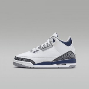 Nike Air Jordan 3 Retro Lasten Kengät Valkoinen Sininen | 098WHCZNK