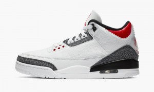 Nike Air Jordan 3 Retro SE-T Denim 'Japan Exclusive - Fire Red' Miesten Kengät Valkoinen Punainen Mustat | 804WVKZCA