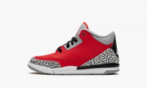 Nike Air Jordan 3 Retro SE PS 'Red Cement' Lasten Kengät Punainen Harmaat | 019NYRXKW
