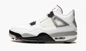 Nike Air Jordan 4 G 'Jordan 4 Golf - White Cement' Miesten Kengät Valkoinen Punainen Harmaat Mustat | 562QGIWVK