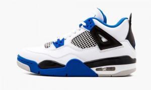 Nike Air Jordan 4 Retro BG 'Motorsport' Lasten Kengät Valkoinen Kuninkaallinen Sininen Mustat | 390XJMSVU