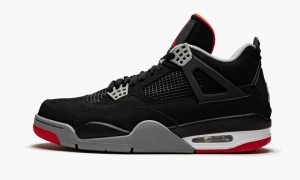 Nike Air Jordan 4 Retro 'Bred' Miesten Kengät Mustat Harmaat Punainen | 726KLRODW