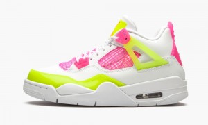 Nike Air Jordan 4 Retro GS 'Lemon Venom' Lasten Kengät Valkoinen Sitruuna Pinkki | 729LCBDJS