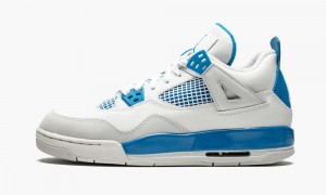 Nike Air Jordan 4 Retro GS 'Military' Lasten Kengät Valkoinen Sininen Harmaat | 258LKTAHC