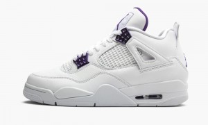 Nike Air Jordan 4 Retro 'Metallic Pack - Purple' Miesten Kengät Valkoinen Metal Hopea | 103PIFLYW