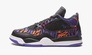 Nike Air Jordan 4 Retro PS 'Black Rush Violet' Lasten Kengät Mustat Valkoinen Violetit | 431XIOVZA