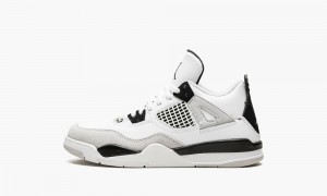 Nike Air Jordan 4 Retro PS 'Military Black' Lasten Kengät Valkoinen Mustat Harmaat | 053ZVXHLE