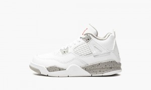 Nike Air Jordan 4 Retro PS 'White Oreo' Lasten Kengät Valkoinen Harmaat Mustat Punainen | 183MTPXKV