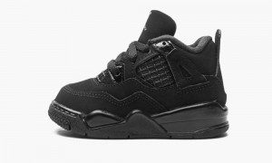 Nike Air Jordan 4 Retro (TD) 'BLACK CAT' Lasten Kengät Mustat Mustat Syvä Harmaat | 149XHNOAC