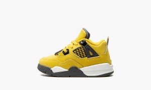 Nike Air Jordan 4 Retro TD 'Lightning 2021' Lasten Kengät Keltainen Tummansininen Harmaat | 793NLSXVF