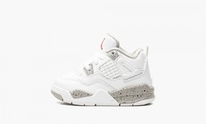 Nike Air Jordan 4 Retro TD 'White Oreo' Lasten Kengät Valkoinen Harmaat | 025JEYNWI