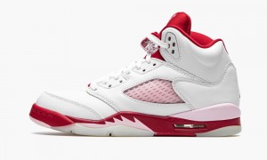 Nike Air Jordan 5 Retro GS 'Pink Foam' Lasten Kengät Valkoinen Pinkki Punainen | 498SRMELZ