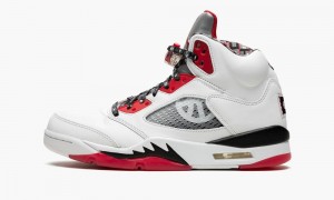 Nike Air Jordan 5 Retro Q54 'Quai 54 -2021' Miesten Kengät Valkoinen Mustat Punainen | 497SQIREY