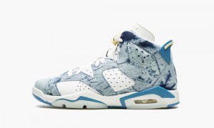 Nike Air Jordan 6 Retro GS 'Washed Denim' Lasten Kengät Valkoinen Sininen Mustat | 946OPAJBM