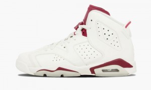 Nike Air Jordan 6 Retro OG BG 'Maroon' Lasten Kengät Valkoinen Viininpunainen | 563WDMQXP