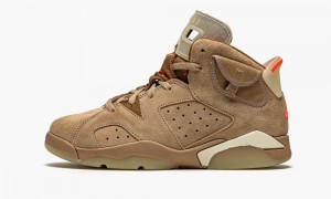 Nike Air Jordan 6 Retro PS 'Travis Scott - British Khaki' Lasten Kengät Khaki Vaalean | 693LSZMWN
