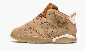 Nike Air Jordan 6 Retro TD 'Travis Scott - British Khaki' Lasten Kengät Khaki Vaalean | 965MWDXZP