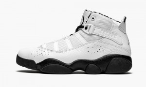 Nike Air Jordan 6 Rings PS 'Black / White' Lasten Kengät Valkoinen Mustat Metal Kultaiset | 126ZMFJIG