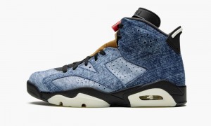 Nike Air Jordan 6 'Washed Denim' Miesten Kengät Mustat Punainen | 853DJVXZT