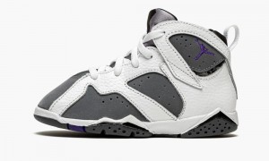 Nike Air Jordan 7 Retro BT 'Flint' Lasten Kengät Valkoinen Violetit Harmaat | 294QTGLCS
