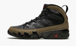 Nike Air Jordan 9 Retro 'Olive' Miesten Kengät Mustat Punainen Vaaleanoliivinvihreä | 923DZJUOH