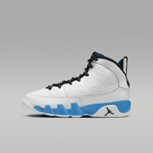 Nike Air Jordan 9 Retro "Powder Blue" Lasten Kengät Valkoinen Tummansininen Mustat | 349ZYCNAX