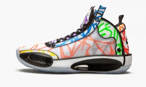 Nike Air Jordan XXXIV 'Zion Williamson-Coloring Book' Miesten Kengät Valkoinen Mustat Monivärinen | 372HJRLVD